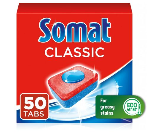 Таблетки для посудомийних машин Somat Classic 50 шт. (9000101577402), зображення 2 Таблетки для посудомийних машин Somat Classic 50 шт. (9000101577402), зображення 2