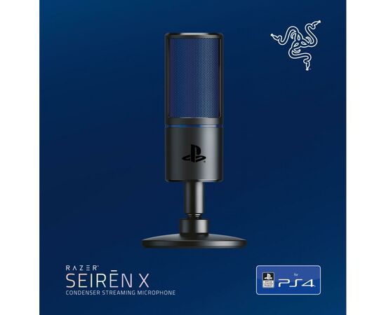Мікрофон Razer Seiren X PS4 Black/Blue (RZ19-02290200-R3G1), зображення 10 Мікрофон Razer Seiren X PS4 Black/Blue (RZ19-02290200-R3G1), зображення 10