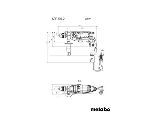 Дрель Metabo SBE 800-2, 800Вт, 1.5-13мм (601744000), изображение 4 Дрель Metabo SBE 800-2, 800Вт, 1.5-13мм (601744000), изображение 4