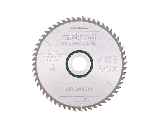Диск пильный Metabo Multi Cut - Professional, 190х30мм, 56 зубцов (628077000)