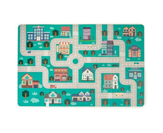 Игровой набор Ecotoys Деревянные кубики с ковриком Цветной город, 161 шт (PH05D012), изображение 3 Игровой набор Ecotoys Деревянные кубики с ковриком Цветной город, 161 шт (PH05D012), изображение 3