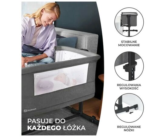 Ліжечко Kinderkraft Приставне ліжечко-люлька Neste Grow Beige (5902533923014), зображення 5 Ліжечко Kinderkraft Приставне ліжечко-люлька Neste Grow Beige (5902533923014), зображення 5