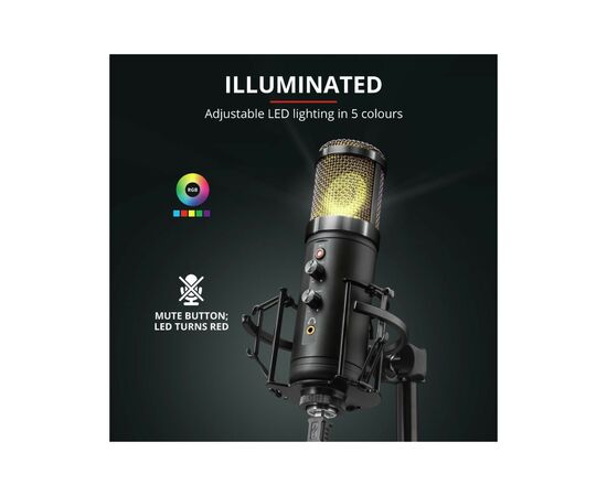Мікрофон Trust GXT 256 Exxo USB Streaming Microphone (23510), зображення 10 Мікрофон Trust GXT 256 Exxo USB Streaming Microphone (23510), зображення 10