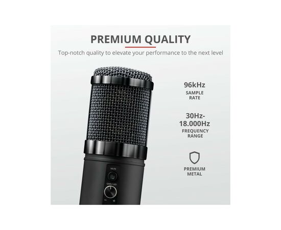 Мікрофон Trust GXT 256 Exxo USB Streaming Microphone (23510), зображення 11 Мікрофон Trust GXT 256 Exxo USB Streaming Microphone (23510), зображення 11