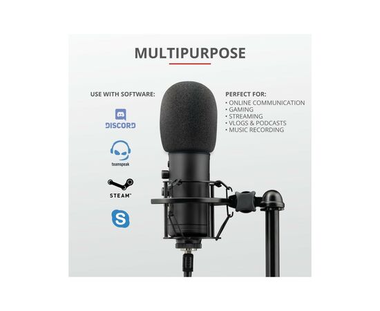Мікрофон Trust GXT 256 Exxo USB Streaming Microphone (23510), зображення 9 Мікрофон Trust GXT 256 Exxo USB Streaming Microphone (23510), зображення 9