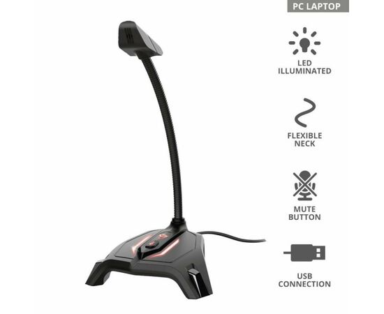 Мікрофон Trust GXT 215 Zabi LED-Illuminated USB Gaming Black (23800), зображення 9 Мікрофон Trust GXT 215 Zabi LED-Illuminated USB Gaming Black (23800), зображення 9