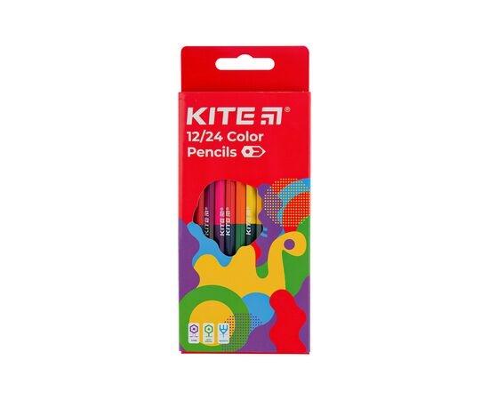 Карандаши цветные Kite Fantasy двухсторонние, 12 цветов (K22-054-2)