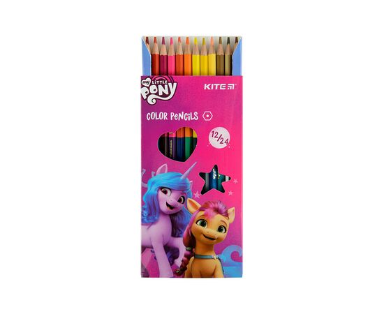 Карандаши цветные Kite My Little Pony двухсторонние, 12 цветов (LP22-054), изображение 3 Карандаши цветные Kite My Little Pony двухсторонние, 12 цветов (LP22-054), изображение 3
