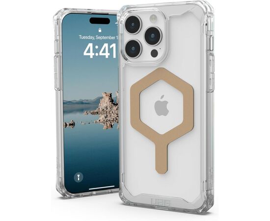 Чехол для мобильного телефона UAG iPhone 15 Pro Max, Plyo Magsafe, Ice/Gold (114305114381), изображение 2 Чехол для мобильного телефона UAG iPhone 15 Pro Max, Plyo Magsafe, Ice/Gold (114305114381), изображение 2
