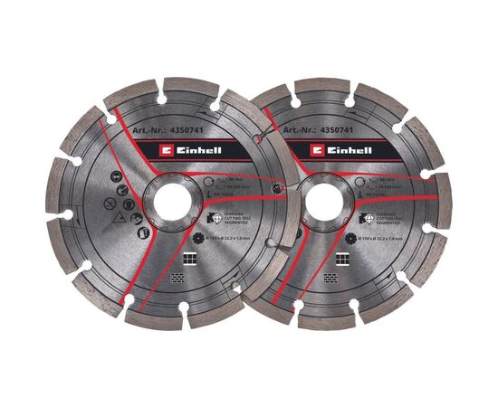 Круг отрезной Einhell алмазный 150х22.2мм, 2шт (4350741)