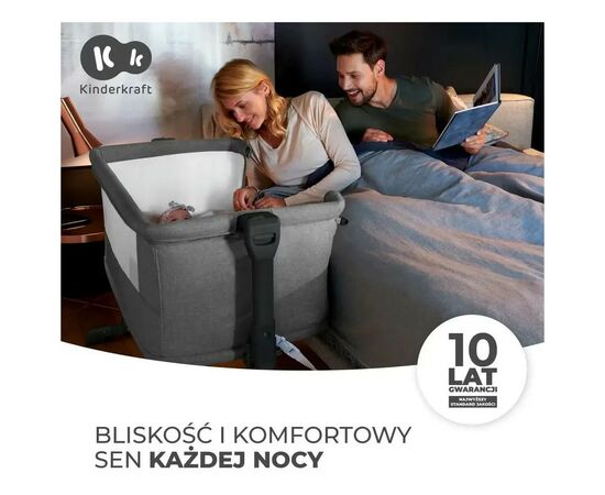 Ліжечко Kinderkraft Приставне ліжечко-люлька Neste Grow Light Grey Grey Full Wood (5902533923021), зображення 5 Ліжечко Kinderkraft Приставне ліжечко-люлька Neste Grow Light Grey Grey Full Wood (5902533923021), зображення 5
