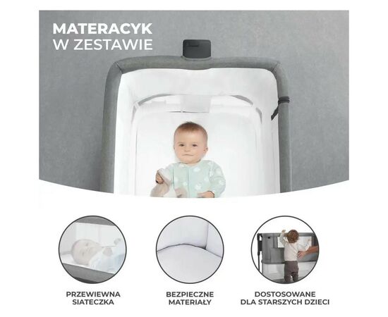 Ліжечко Kinderkraft Приставне ліжечко-люлька Neste Grow Light Grey Grey Full Wood (5902533923021), зображення 7 Ліжечко Kinderkraft Приставне ліжечко-люлька Neste Grow Light Grey Grey Full Wood (5902533923021), зображення 7
