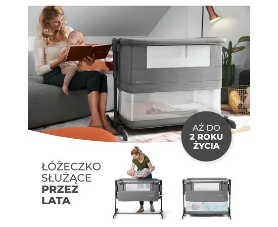 Ліжечко Kinderkraft Приставне ліжечко-люлька Neste Grow Light Grey Grey Full Wood (5902533923021), зображення 8 Ліжечко Kinderkraft Приставне ліжечко-люлька Neste Grow Light Grey Grey Full Wood (5902533923021), зображення 8