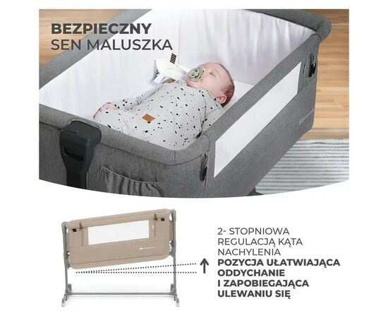 Ліжечко Kinderkraft Приставне ліжечко-люлька Neste Grow Light Grey Grey Full Wood (5902533923021), зображення 9 Ліжечко Kinderkraft Приставне ліжечко-люлька Neste Grow Light Grey Grey Full Wood (5902533923021), зображення 9