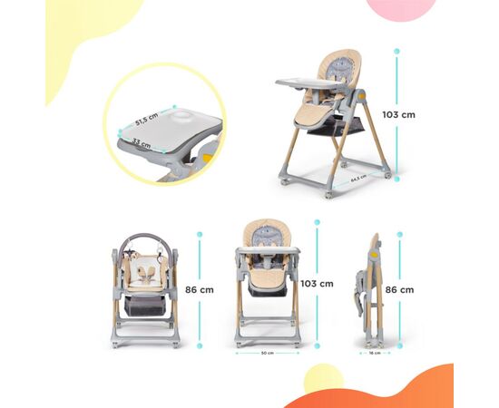 Стілець для годування Kinderkraft Lastree Beige Wood (5902533917303), зображення 8 Стілець для годування Kinderkraft Lastree Beige Wood (5902533917303), зображення 8