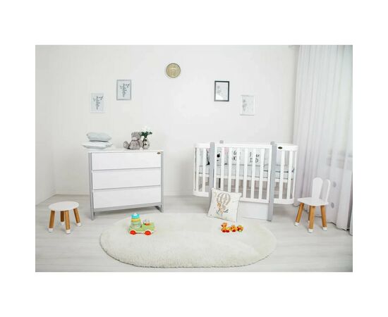 Кроватка Angelo Magic белая (бело-серая) 120х60 (12001), изображение 8 Кроватка Angelo Magic белая (бело-серая) 120х60 (12001), изображение 8