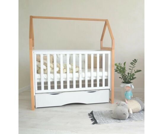 Ліжечко Angelo Будинок (біло-букове) 120х60 (12003), зображення 3 Ліжечко Angelo Будинок (біло-букове) 120х60 (12003), зображення 3