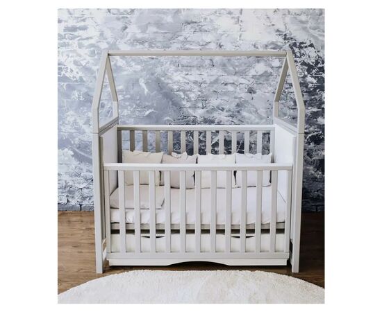 Ліжечко Angelo Будинок (біло-сіре) 120х60 (12004), зображення 4 Ліжечко Angelo Будинок (біло-сіре) 120х60 (12004), зображення 4