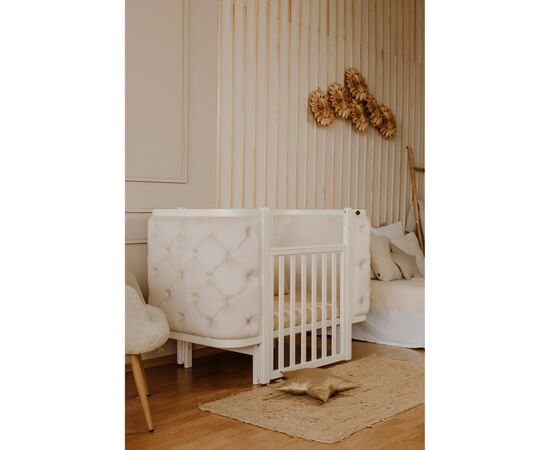 Кроватка Angelo Luna пуговицы айвори (велюр) 120х60 (12014), изображение 2 Кроватка Angelo Luna пуговицы айвори (велюр) 120х60 (12014), изображение 2