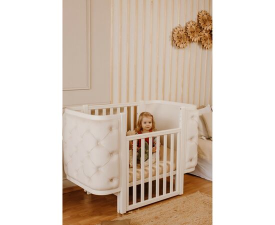 Кроватка Angelo Luna пуговицы айвори (велюр) 120х60 (12014), изображение 3 Кроватка Angelo Luna пуговицы айвори (велюр) 120х60 (12014), изображение 3