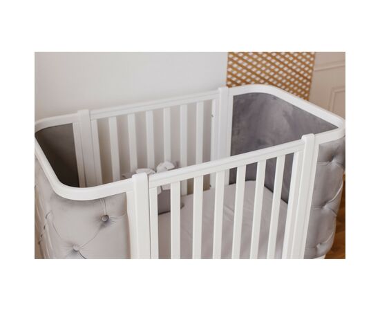 Кроватка Angelo Luna пуговицы серая (велюр) 120х60 (12012), изображение 6 Кроватка Angelo Luna пуговицы серая (велюр) 120х60 (12012), изображение 6