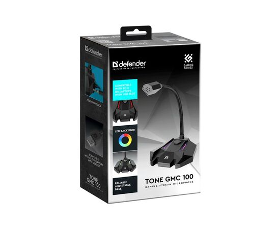 Мікрофон Defender Tone GMC 100 USB LED Black (64610), зображення 7 Мікрофон Defender Tone GMC 100 USB LED Black (64610), зображення 7