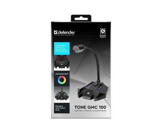 Мікрофон Defender Tone GMC 100 USB LED Black (64610), зображення 8 Мікрофон Defender Tone GMC 100 USB LED Black (64610), зображення 8