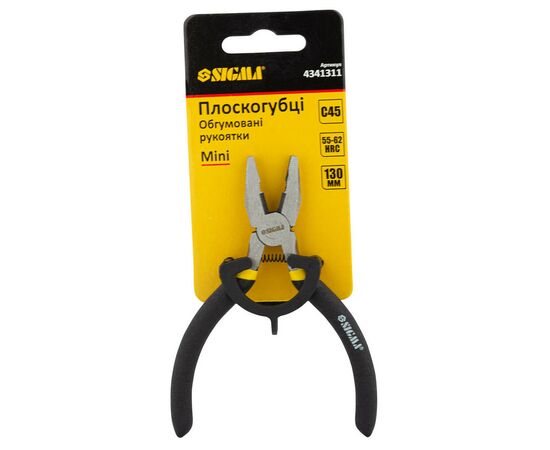 Плоскогубці Sigma 130мм гумові рукоятки Mini (4341311), зображення 3 Плоскогубці Sigma 130мм гумові рукоятки Mini (4341311), зображення 3