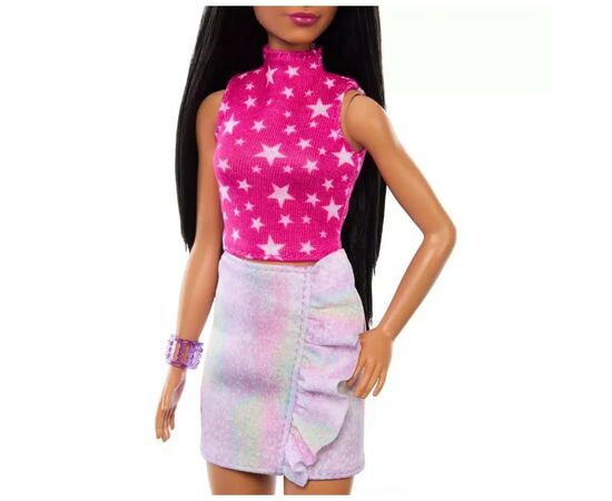 Кукла Barbie Fashionistas в розовом топе со звездным принтом в розовом цвете (HRH13), изображение 4 Кукла Barbie Fashionistas в розовом топе со звездным принтом в розовом цвете (HRH13), изображение 4