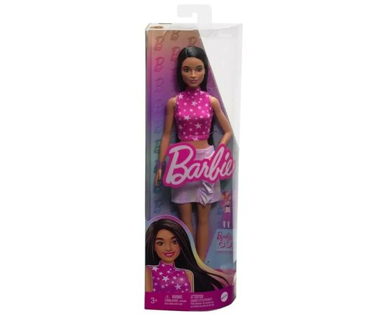 Кукла Barbie Fashionistas в розовом топе со звездным принтом в розовом цвете (HRH13), изображение 5 Кукла Barbie Fashionistas в розовом топе со звездным принтом в розовом цвете (HRH13), изображение 5