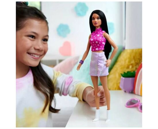 Кукла Barbie Fashionistas в розовом топе со звездным принтом в розовом цвете (HRH13), изображение 6 Кукла Barbie Fashionistas в розовом топе со звездным принтом в розовом цвете (HRH13), изображение 6