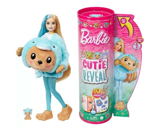 Кукла Barbie Cutie Reveal Великолепное комбо Медвежонок в костюме дельфина (HRK25)