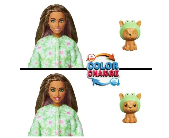Кукла Barbie Cutie Reveal Великолепное комбо Щенок в костюме лягушки (HRK24), изображение 4 Кукла Barbie Cutie Reveal Великолепное комбо Щенок в костюме лягушки (HRK24), изображение 4