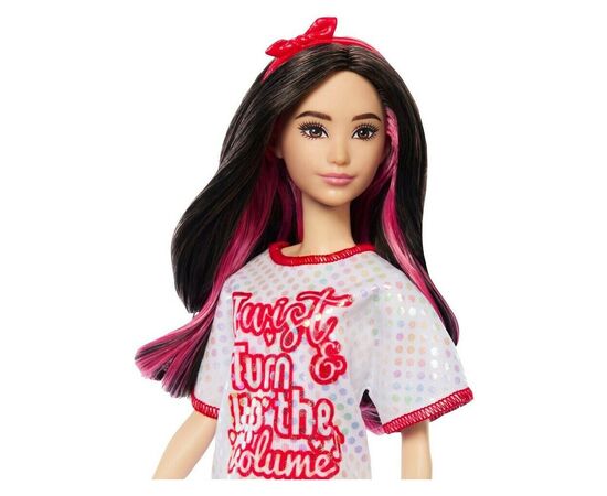 Кукла Barbie Fashionistas в блестящем платье-футболке (HRH12), изображение 3 Кукла Barbie Fashionistas в блестящем платье-футболке (HRH12), изображение 3