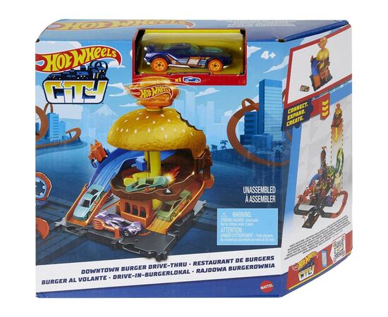 Автотрек Hot Wheels City Бургерная в центре города (HDR26)