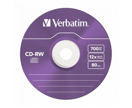 Диск CD Verbatim CD-RW 700Mb 12X SlimBox 5шт Color (43167), изображение 2 Диск CD Verbatim CD-RW 700Mb 12X SlimBox 5шт Color (43167), изображение 2