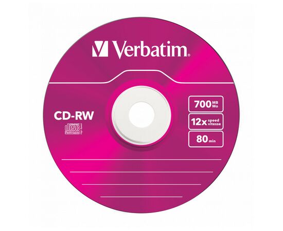Диск CD Verbatim CD-RW 700Mb 12X SlimBox 5шт Color (43167), изображение 3 Диск CD Verbatim CD-RW 700Mb 12X SlimBox 5шт Color (43167), изображение 3