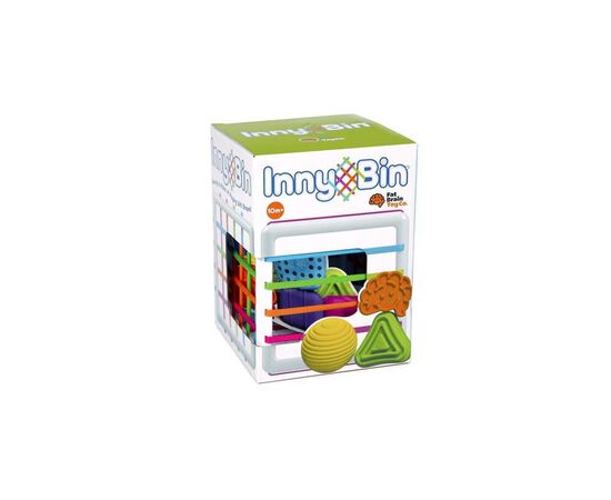 Развивающая игрушка Fat Brain Toys Куб-сортер со стенками-шнурочками InnyBin (F251ML), изображение 2 Развивающая игрушка Fat Brain Toys Куб-сортер со стенками-шнурочками InnyBin (F251ML), изображение 2