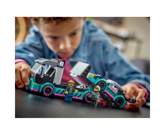 Конструктор LEGO City Автомобіль для перегонів й автовоз 328 деталей (60406), зображення 10 Конструктор LEGO City Автомобіль для перегонів й автовоз 328 деталей (60406), зображення 10
