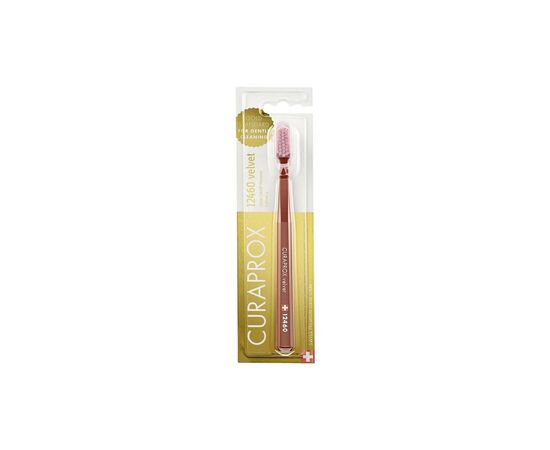 Зубная щетка Curaprox 12460 Velvet Ультрамягкая коричневая с розовым (CS 12460-05)