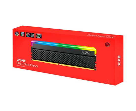 Модуль пам'яті для комп'ютера DDR4 16GB 3600 MHz XPG Spectrix D45G RGB Black ADATA (AX4U360016G18I-CBKD45G), зображення 4 Модуль пам'яті для комп'ютера DDR4 16GB 3600 MHz XPG Spectrix D45G RGB Black ADATA (AX4U360016G18I-CBKD45G), зображення 4