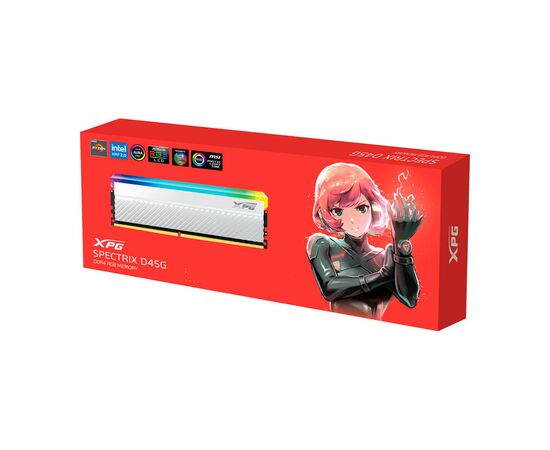 Модуль памяти для компьютера DDR4 16GB 3600 MHz XPG Spectrix D45G RGB White ADATA (AX4U360016G18I-CWHD45G), изображение 4 Модуль памяти для компьютера DDR4 16GB 3600 MHz XPG Spectrix D45G RGB White ADATA (AX4U360016G18I-CWHD45G), изображение 4