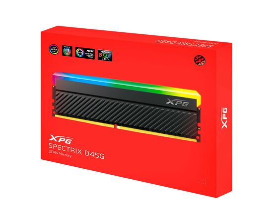Модуль памяти для компьютера DDR4 16GB (2x8GB) 3600 MHz XPG Spectrix D45G RGB Black ADATA (AX4U36008G18I-DCBKD45G), изображение 5 Модуль памяти для компьютера DDR4 16GB (2x8GB) 3600 MHz XPG Spectrix D45G RGB Black ADATA (AX4U36008G18I-DCBKD45G), изображение 5