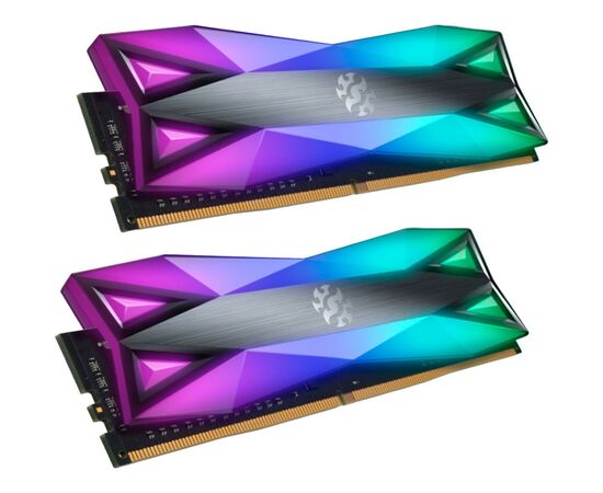 Модуль пам'яті для комп'ютера DDR4 16GB (2x8GB) 3600 MHz Spectrix D60G RGB Tungsten Gray ADATA (AX4U36008G18I-DT60), зображення 2 Модуль пам'яті для комп'ютера DDR4 16GB (2x8GB) 3600 MHz Spectrix D60G RGB Tungsten Gray ADATA (AX4U36008G18I-DT60), зображення 2