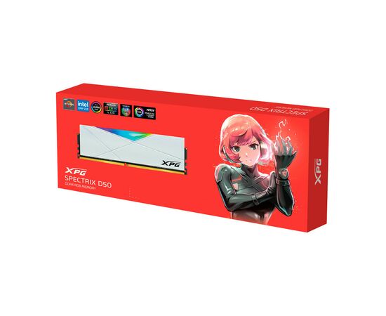 Модуль памяти для компьютера DDR4 32GB 3600 MHz XPG Spectrix D50 RGB White ADATA (AX4U360032G18I-SW50), изображение 4 Модуль памяти для компьютера DDR4 32GB 3600 MHz XPG Spectrix D50 RGB White ADATA (AX4U360032G18I-SW50), изображение 4