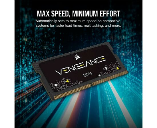 Модуль памяти для ноутбука SoDIMM DDR4 8GB 3200 MHz Vengeance Corsair (CMSX8GX4M1A3200C22), изображение 3 Модуль памяти для ноутбука SoDIMM DDR4 8GB 3200 MHz Vengeance Corsair (CMSX8GX4M1A3200C22), изображение 3