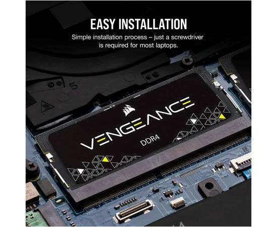 Модуль памяти для ноутбука SoDIMM DDR4 8GB 3200 MHz Vengeance Corsair (CMSX8GX4M1A3200C22), изображение 4 Модуль памяти для ноутбука SoDIMM DDR4 8GB 3200 MHz Vengeance Corsair (CMSX8GX4M1A3200C22), изображение 4