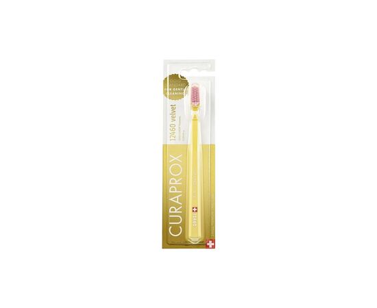 Зубная щетка Curaprox 12460 Velvet Ультрамягкая Желтая с розовым (CS 12460-14)