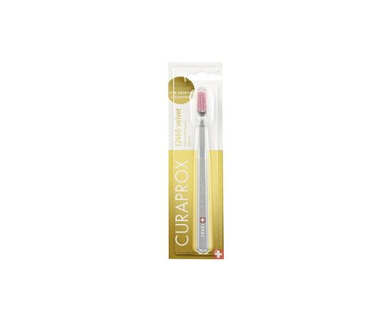 Зубная щетка Curaprox 12460 Velvet Ультрамягкая Серая с розовым (CS 12460-17)
