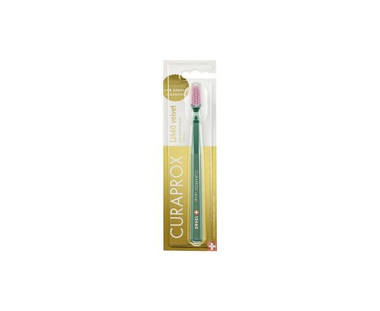 Зубная щетка Curaprox 12460 Velvet Ультрамягкая Зеленая с розовым (CS 12460-20)